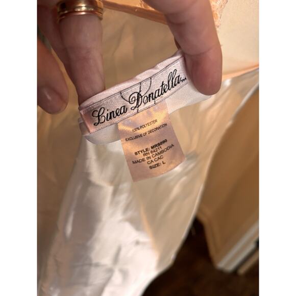 Linea Donatella White Lace Peignoir Set Nightgown Robe Wedding Lingerie Lg Bride - Picture 6 of 12